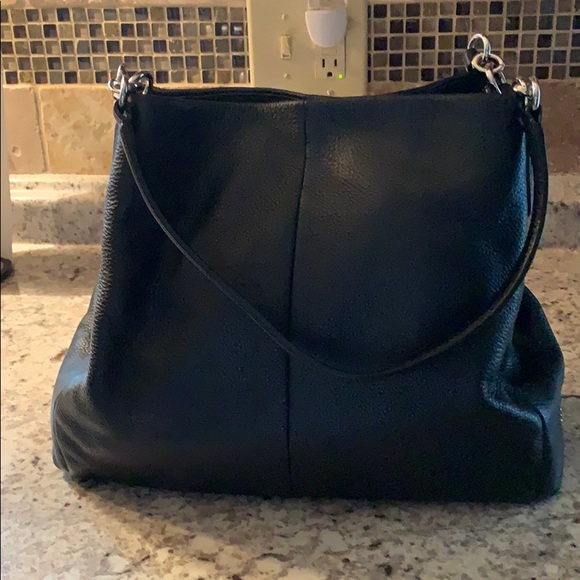 Coach Handbags - SOLD!Coach Black pebble leather with Silver Hardware